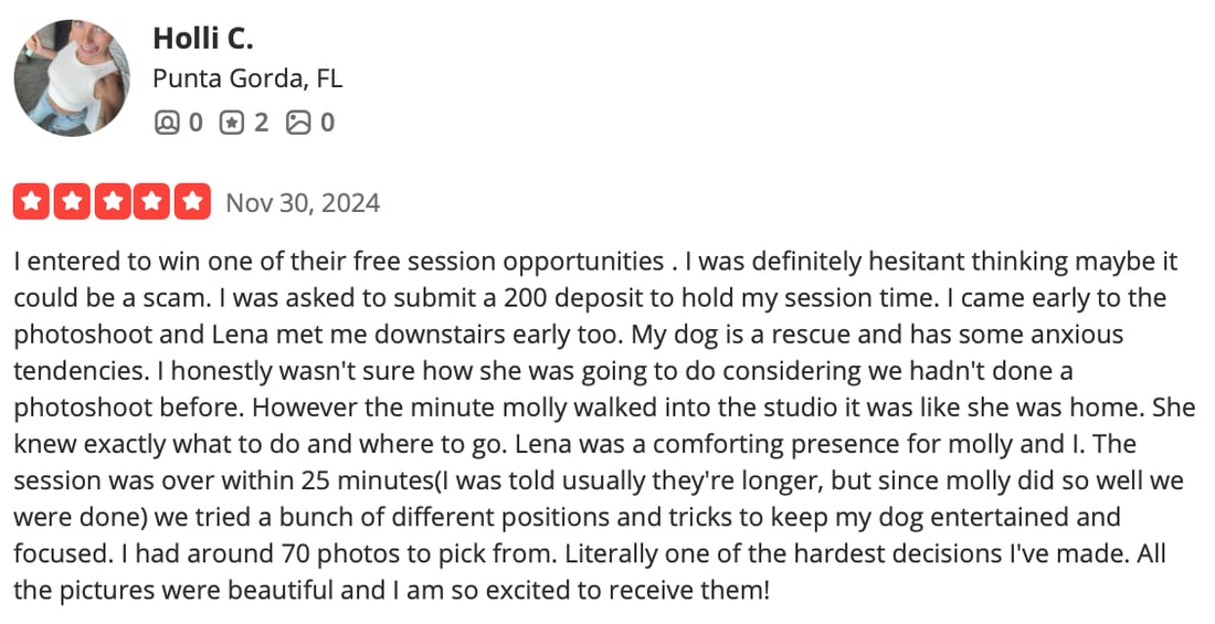 Screenshot of Holli C.'s review as posted
