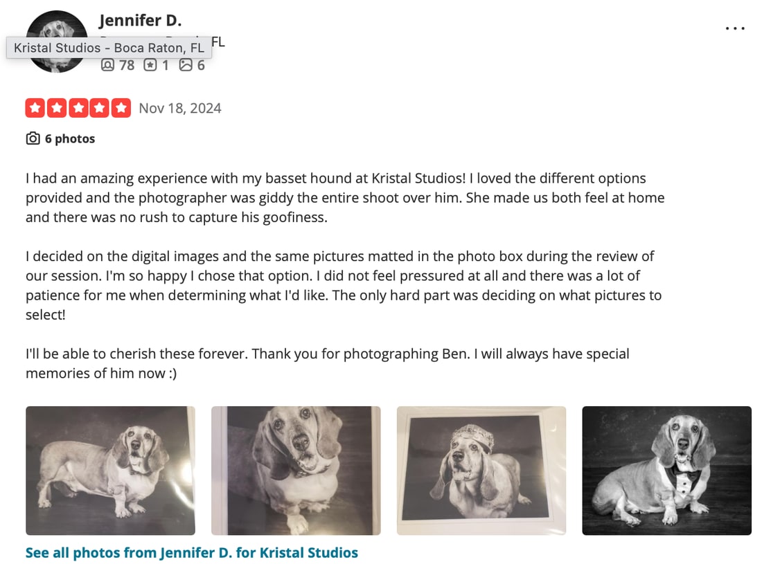 Screenshot of Jennifer D.'s review as posted, Nov 18, 2024