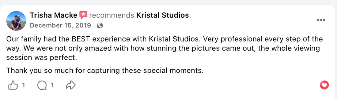 Screenshot of Trisha Macke's review as posted, Dec 15, 2019
