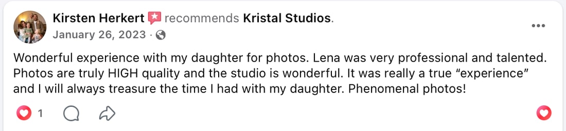 Screenshot of Kirsten Herkert's review as posted, Jan 26, 2023