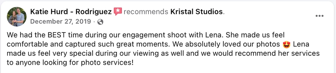 Screenshot of Katie Hurd - Rodriguez's review as posted, Dec 27, 2019
