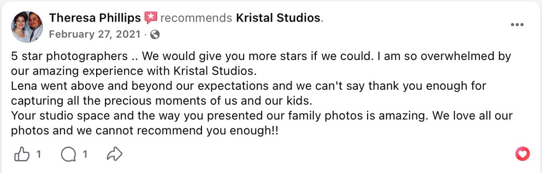 Screenshot of Theresa Phillips's review as posted, Feb 27, 2021