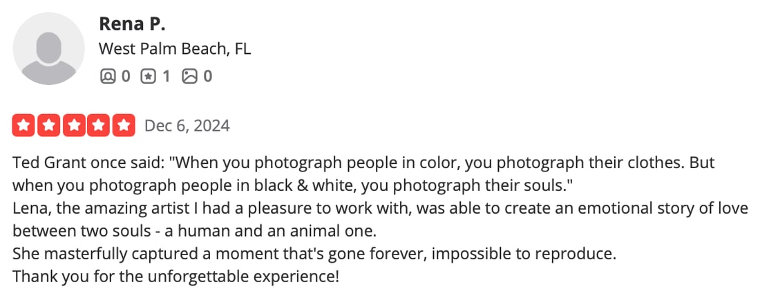 Screenshot of Rena P.'s review as posted, Dec 6, 2024